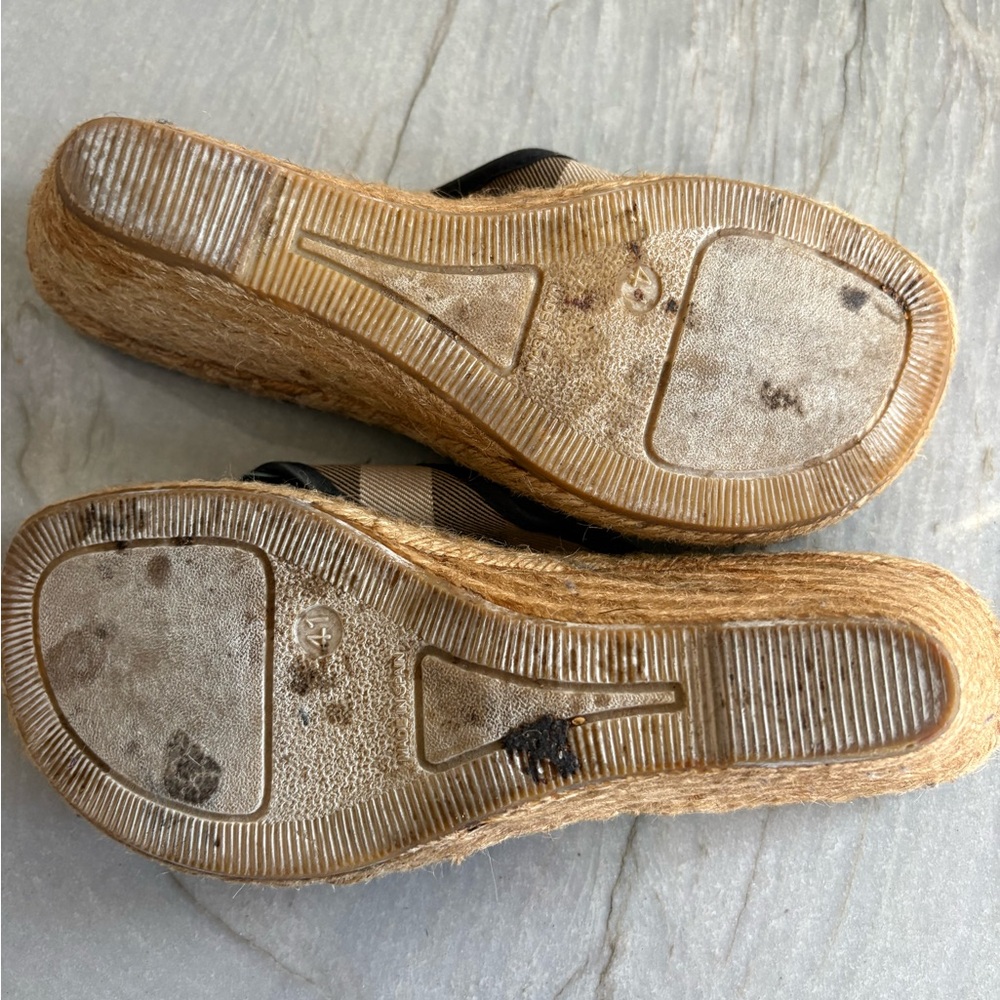 Burberry Black and Tan Wedge Sandals size 41 - Picture 7 of 10